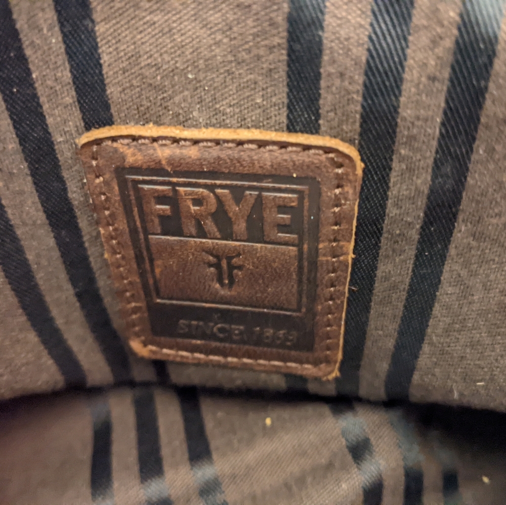 Frye Domed Satchel Leather Handbag - Dark Brown - Picture 12 of 12